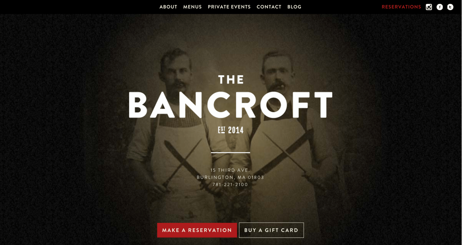 The Bancroft- restaurant marketing using website